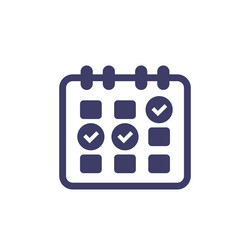 calendar schedule icon with check marks vector image