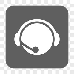 call center operator rounded square button vector image