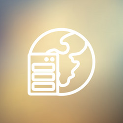 global map in server thin line icon vector image