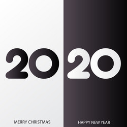happy 2020 year greeting card with creative text vector image