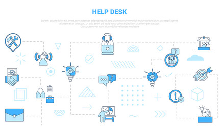 help desk concept with icon set template banner vector image