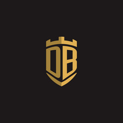 initials db logo monogram with shield style design vector image