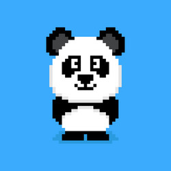 Panda character in pixel art style vector