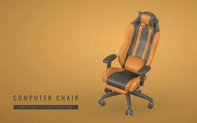 realistic 3d computer game chair in cartoon style vector