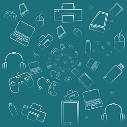 seamless device technology icons pattern vector image