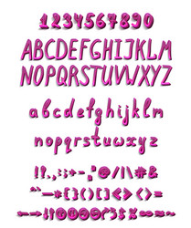 three dimensional font with a full set of elements vector image
