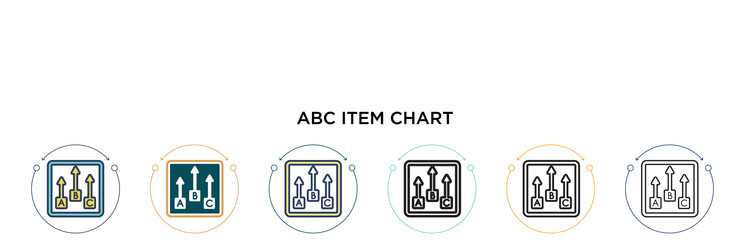 abc item chart icon in filled thin line outline vector image