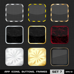 App Icon Frames & Buttons vector image