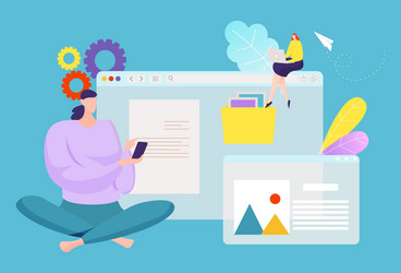 Collaborative Document Sharing vector image