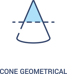cone geometrical concept 2 colored icon simple vector image