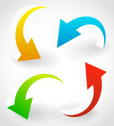 curved bent colorful arrow elements isolated vector image