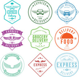 express delivery label and badges design elements vector image