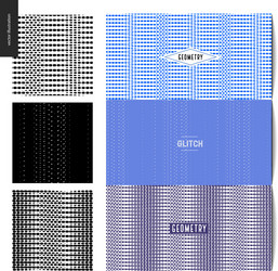 Glitch Geometric Patterns vector image