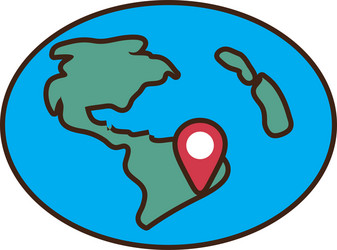 globe location pointer map vector image