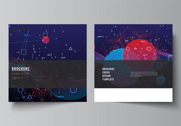 layout two square covers templates vector image