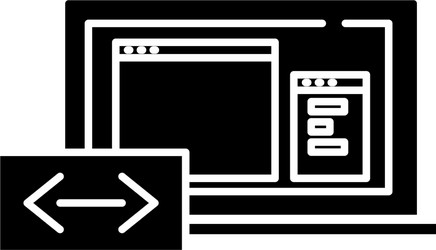 program coding black icon sign on isolated vector image