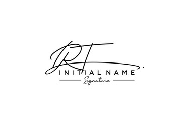 RT Signature Logo - Elegant Script vector image