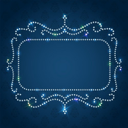 shiny luxe frame with sparkling diamonds vector