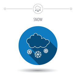 snow icon snowflakes with cloud sign vector