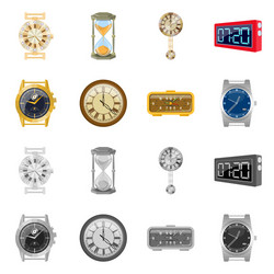 design clock and time icon set vector image
