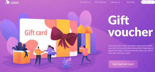 gift card landing page template vector