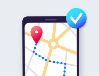 gps navigation in smartphone vector