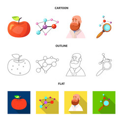 isolated object of and icon set ve vector image