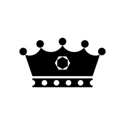 king crown silhouette icon on white background vector