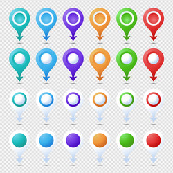 location pins mega set marker 3d map pointer pin vector image