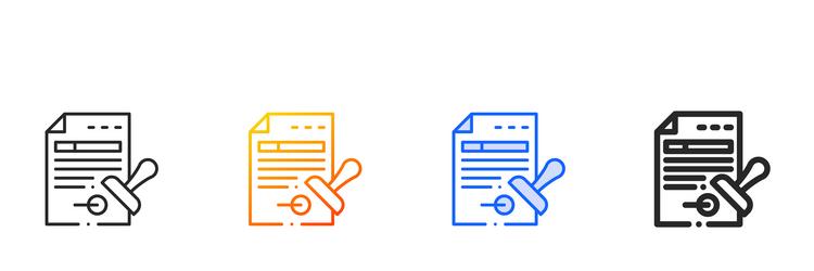 official documents iconthin linear gradient blue vector image