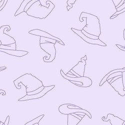outline wizard hat seamless pattern background vector image