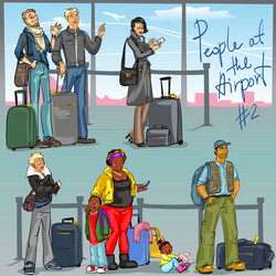 People at airport - part 2 vector