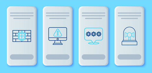 set line monitor with exclamation mark password vector image
