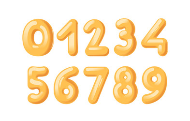 set of 3d numbers from zero to nine vector image