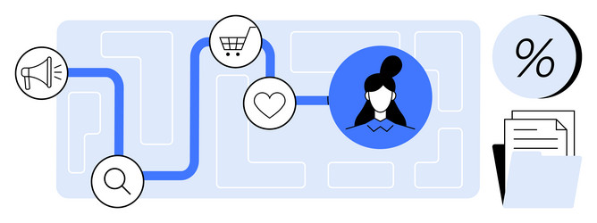 customer journey mapping with key touchpoints vector image