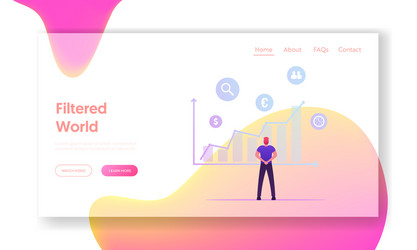 datum filter and estimation website landing page vector image