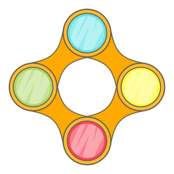 diagram with 4 steps icon cartoon style vector image