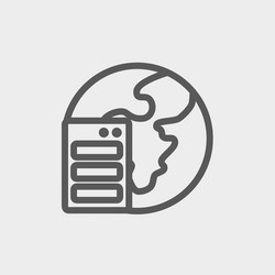 global map in server thin line icon vector image
