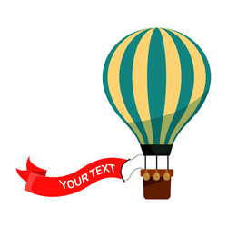 hot air balloon with ribbon for advertisement vector