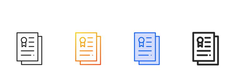 official documents iconthin linear gradient blue vector image