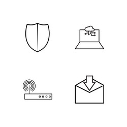 web simple outlined icons set vector image