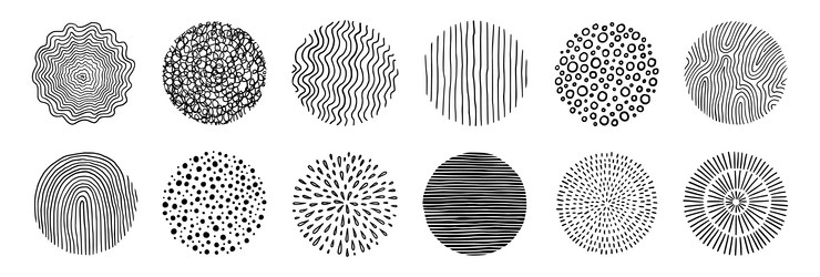Set of hand drawn abstract lines and curves Vector Image
