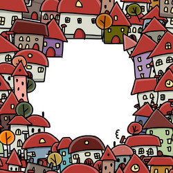 city sketch frame seamless pattern for your design vector image