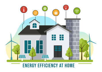 energy efficient at home of smart house vector image