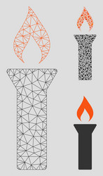 fire torch mesh network model and triangle vector image