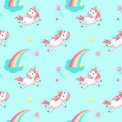 Cute unicorn child seamless pattern Royalty Free Vector