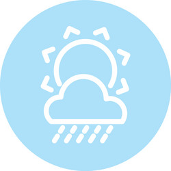 Sun with clouds and rain block flat style Vector Image