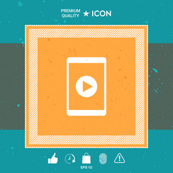 tablet with play button ico vector image