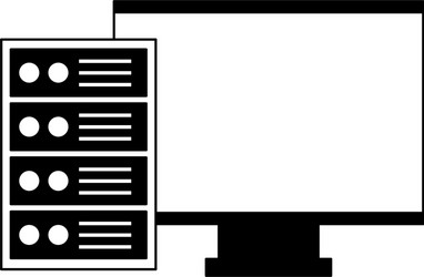 computer monitor and case vector image