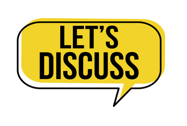 lets discuss speech bubble vector image